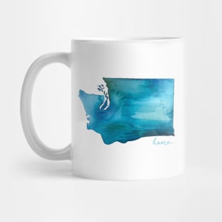 Washington Home State Pride Watercolor Graphic Silhouette Mug